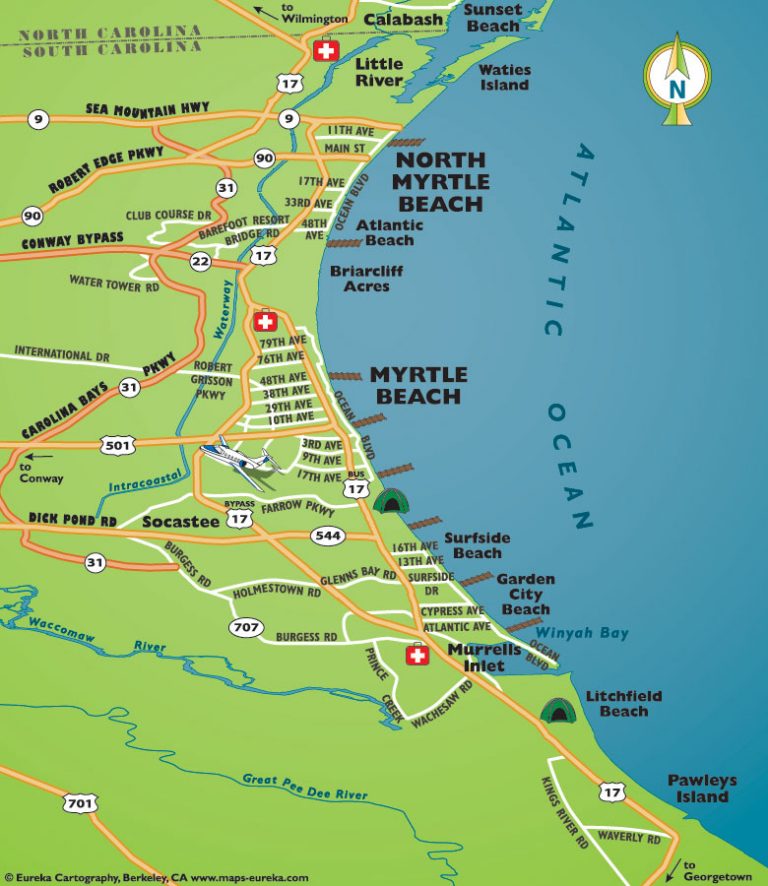 Map of Myrtle Beach Area Myrtle Beach J1 Students